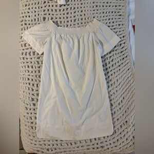 J. Crew Ivory Off-Shoulder Dress